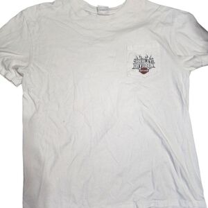 Harley Davidson Mens Tshirt White 2X Mobile Bay Biker Motorcycle Casual Rocker